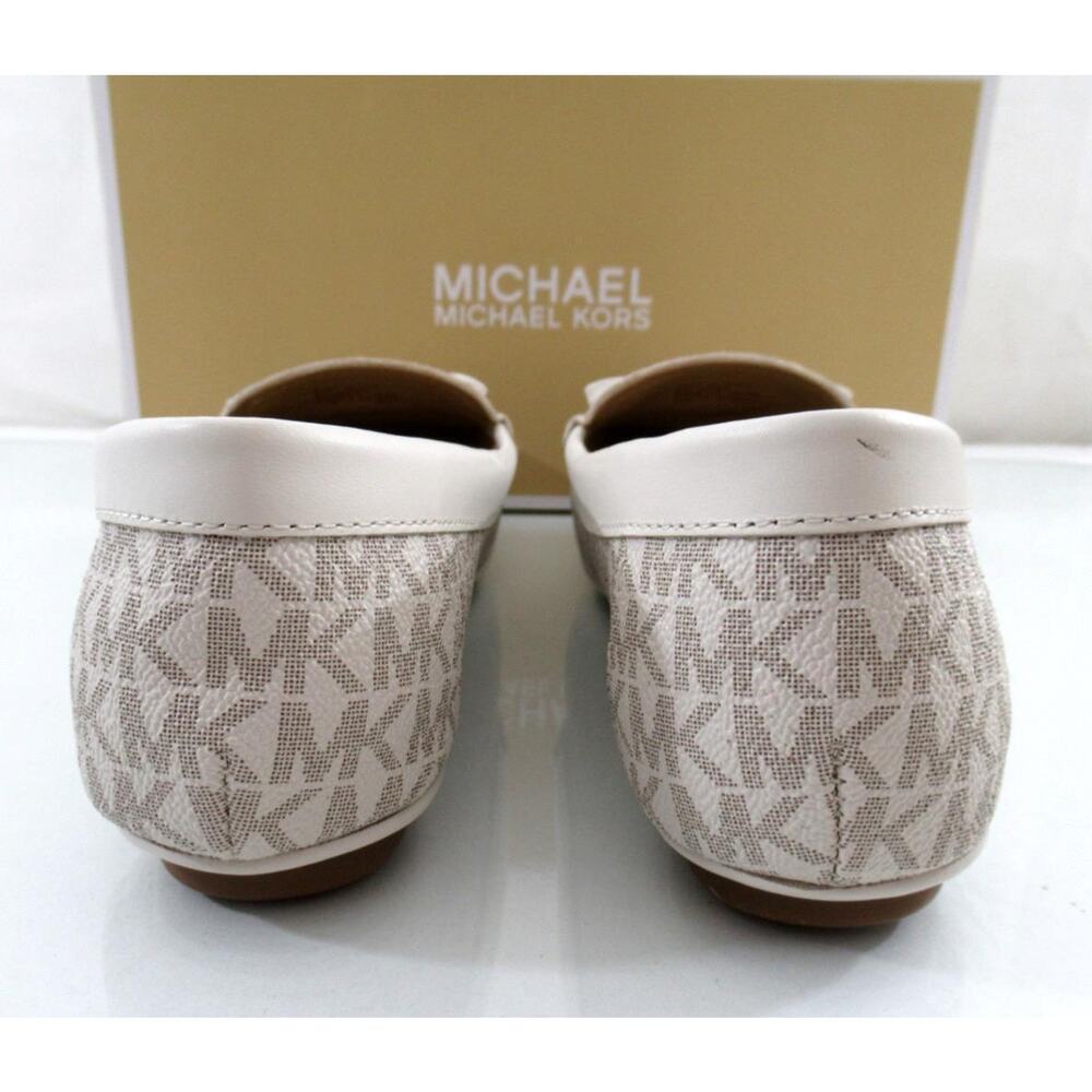 Michael Kors Juliette Moccasin Driver Flat Shoes MK Signature Vanilla Size 7.5 - Picture 5 of 7